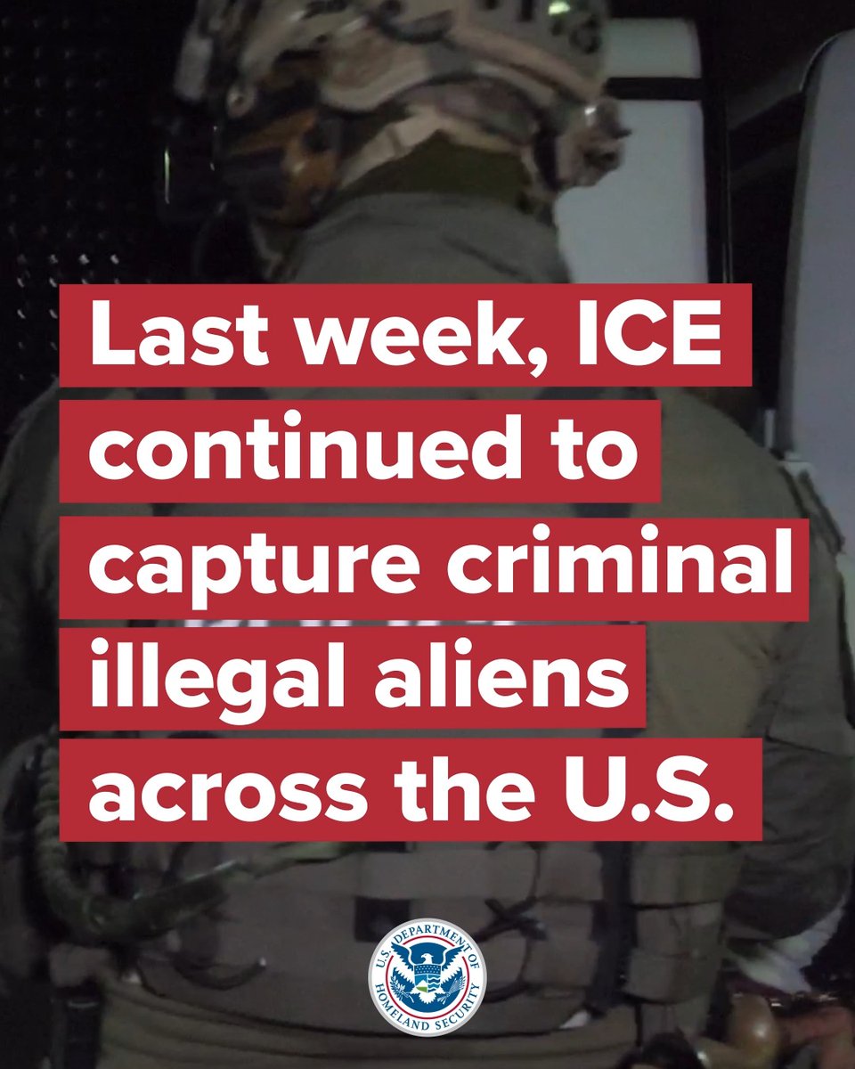 President Trump and Secretary Noem have a clear message: criminals are not welcome in the United States. If you come here and break our laws, we will hunt you down. We are making America Safe again.