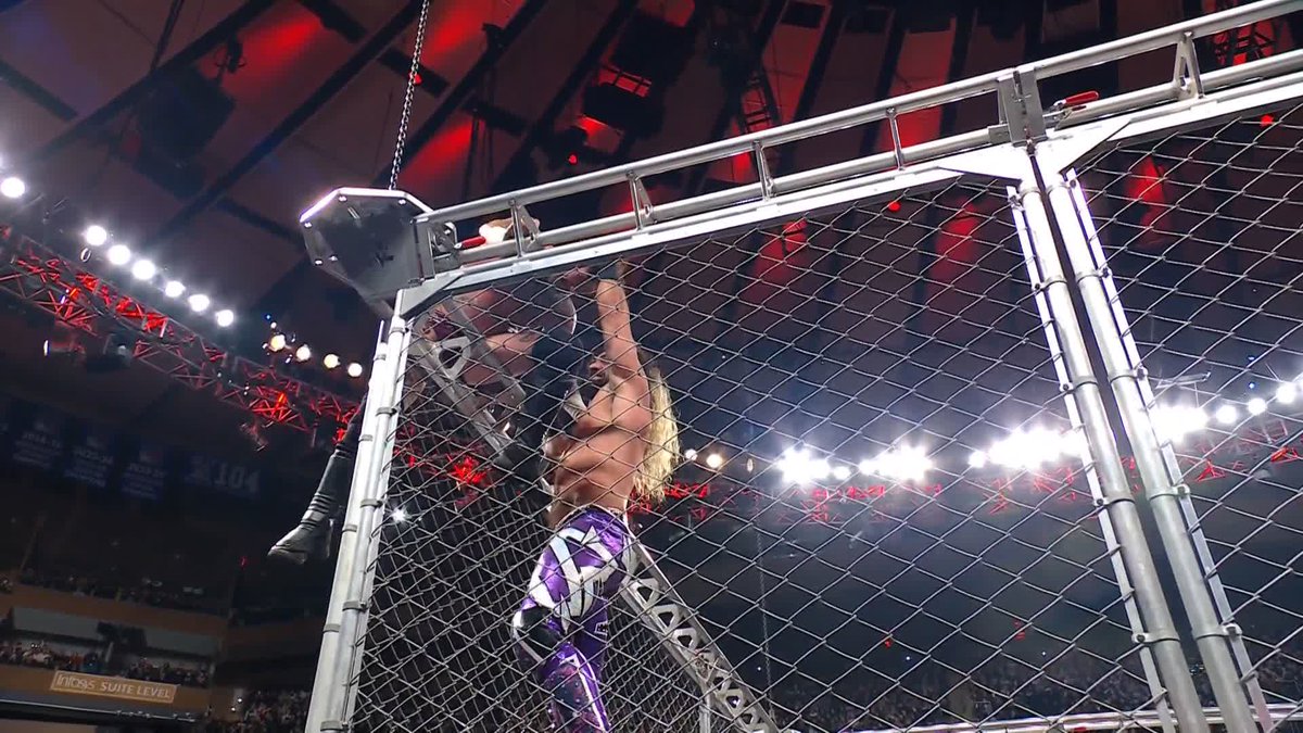 FROM THE TOP OF THE CAGE!!! 😲😲😲 #WWERaw