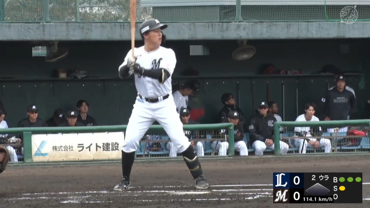 ⚾️#イースタン・リーグ 🌸#春季教育リーグ 打った瞬間🔥🔥 ロッテ #山口航輝 選手のレフトスタンドへの先制ホームラン🔥👊 🆚 #ロッテ vs #西武 #プロ野球 #ファーム #chibalotte