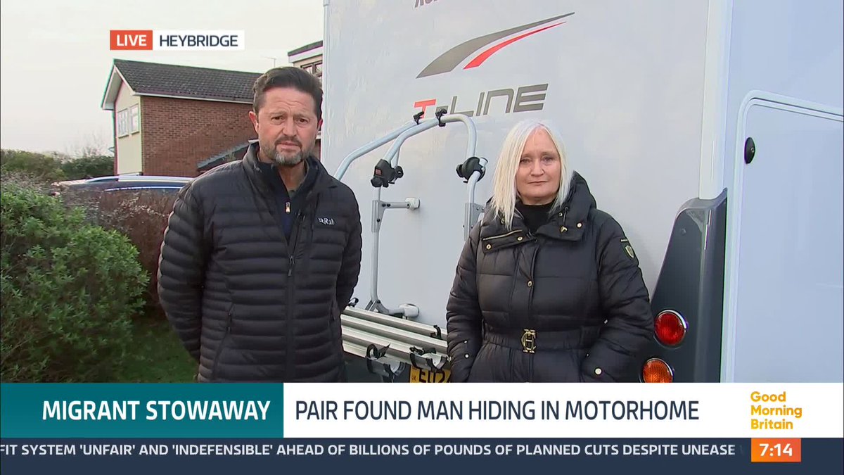 A couple who found an illegal migrant hiding in the back of their motorhome after a six-hour journey back from France, have been issued a £1500 fine by the Home Office for 'failing to check no clandestine entrant was concealed.'