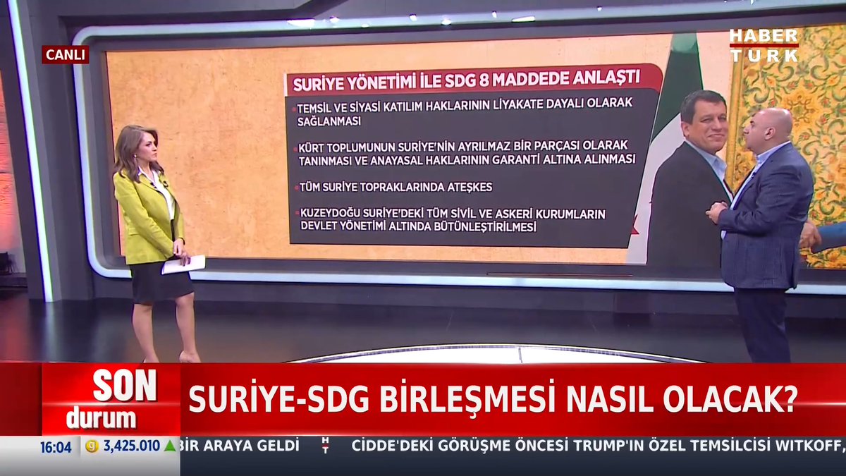 📌Suriye yönetimi ve SDG, 8 maddede anlaştı. Suriye-SDG birleşmesi nasıl olacak? Habertürk TV Güvenlik Politikaları Koordinatörü Çetiner Çetin #GüneBakış'ta değerlendirdi.