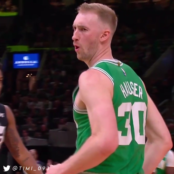 All of Sam "The Human Torch" Hauser's nine threes as he got career-high 33 points against the Utah Jazz last night: