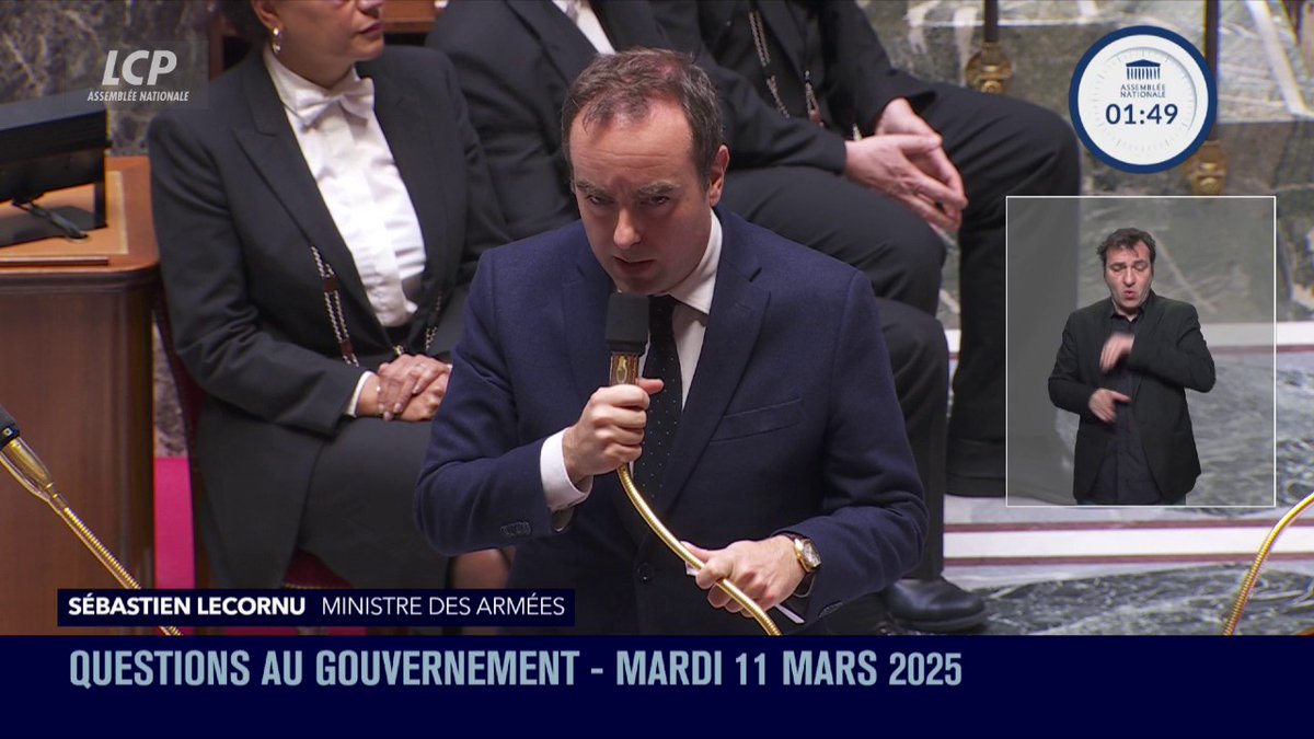 Guerre en Ukraine : "Nous refuserons toute démilitarisation de l'Ukraine qui serait un scandale absolu et ouvrirait la voie à une insécurité pour l'ensemble du continent européen", déclare Sébastien Lecornu. #Russie #Ukraine #DirectAN #QAG