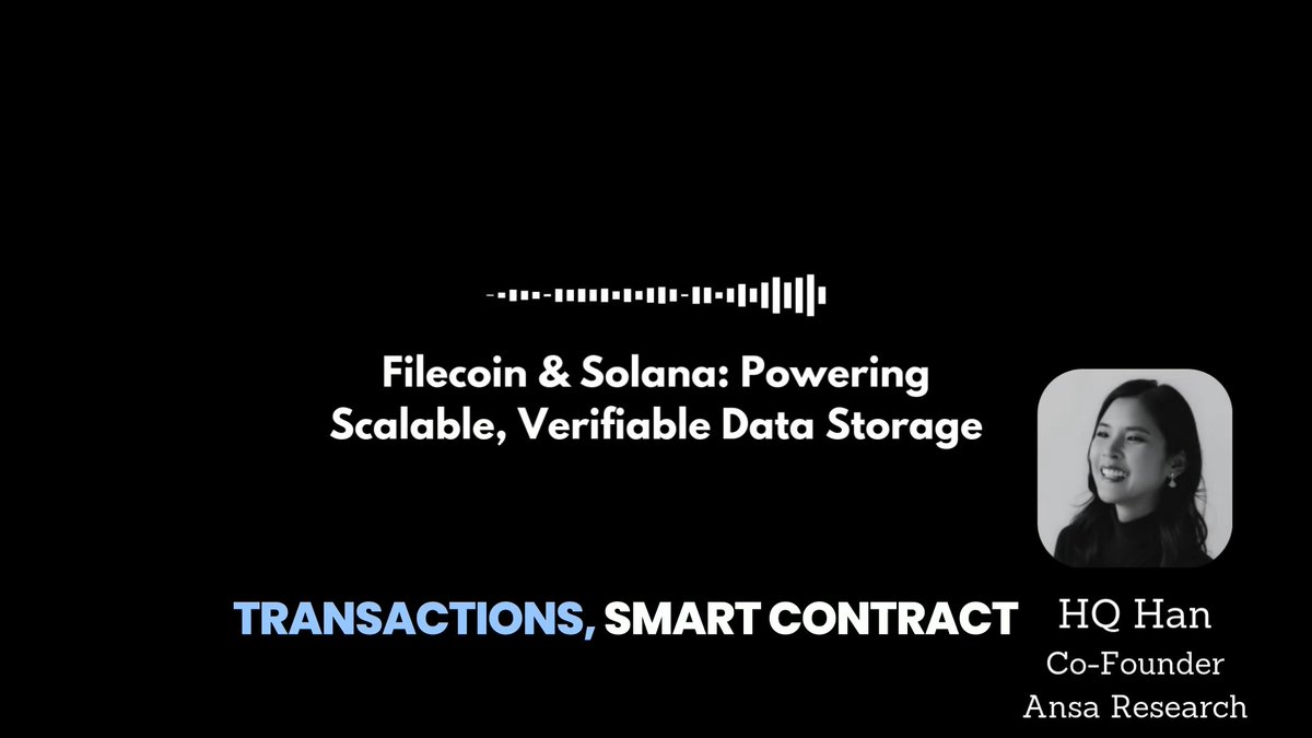 .HQHan.eth from Ansa Research explains how Filecoin supports Solana by ensuring its vast ledger and application data remain secure, and verifiable. With projects like Yellowstone and Old Faithful, Filecoin helps store Solana history while enabling seamless data retrieval.