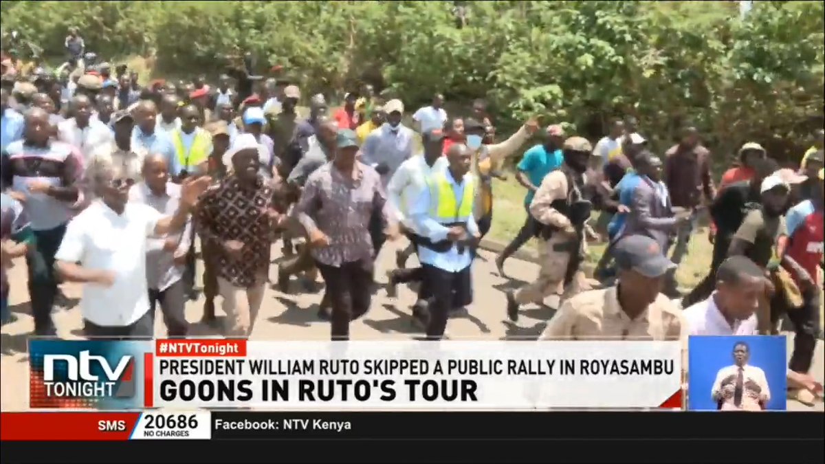 Goons In Ruto's Tour Hundreds of motorists and passengers are counting losses after being robbed off by thugs who infiltrated President Ruto's Mathare and Ruaraka tour. Those hard hit by vandalism were along Thika Road, Juja Road an Outer Ring Road. #NTVTonight David Muthoka