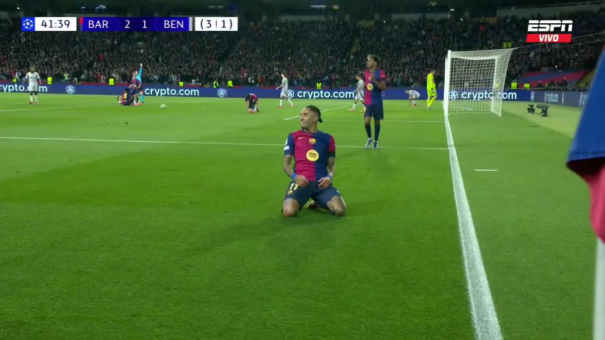 🤯🇧🇷 DOBLETE DE RAPHINHA PARA EL BARCELONA Y PONER LA SERIE 4-1.
