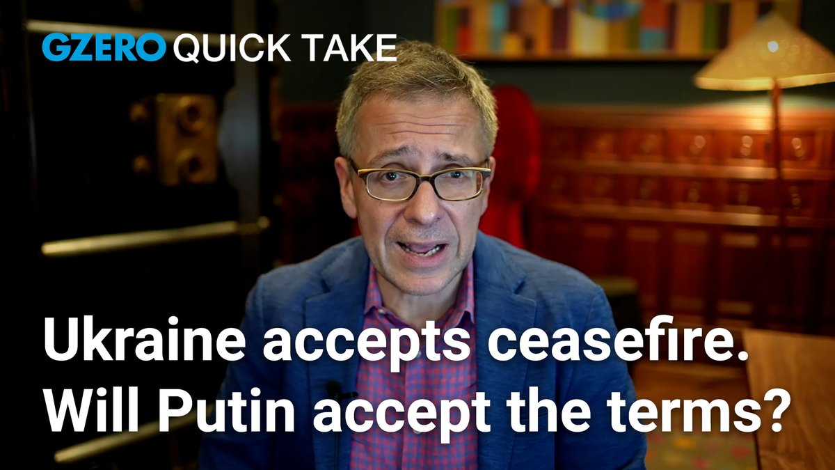 out of saudi-led ukraine talks… america: ends suspension of us military aid & intelligence provision ukraine: accepts terms for a 30-day, no condition ceasefire now? ball’s in putin’s court GZERO Media