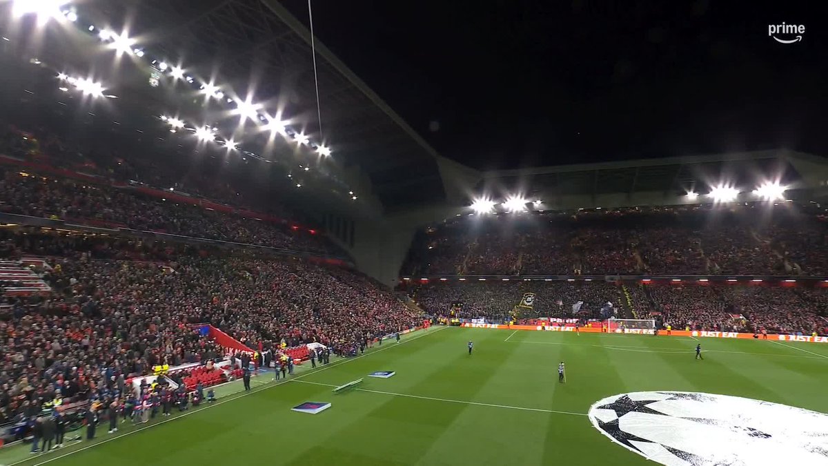 That familiar tune ๐ถ Anfield singing YNWA will always be special. #UCLonPrime