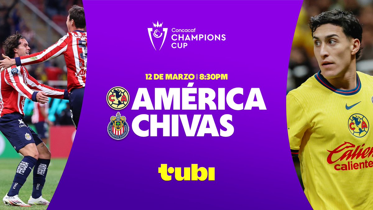 🔵🟡 ¡El Clásico Nacional se define en Tubi! 🔴⚪ Este miércoles a las 8:30PM, Club América y CHIVAS protagonizarán una batalla épica en busca del pase a Cuartos de Final. 📺 Previa desde las 7:30PM Disfruta la Copa de Campeones Concacaf SIN COSTO y en exclusiva en Tubi.