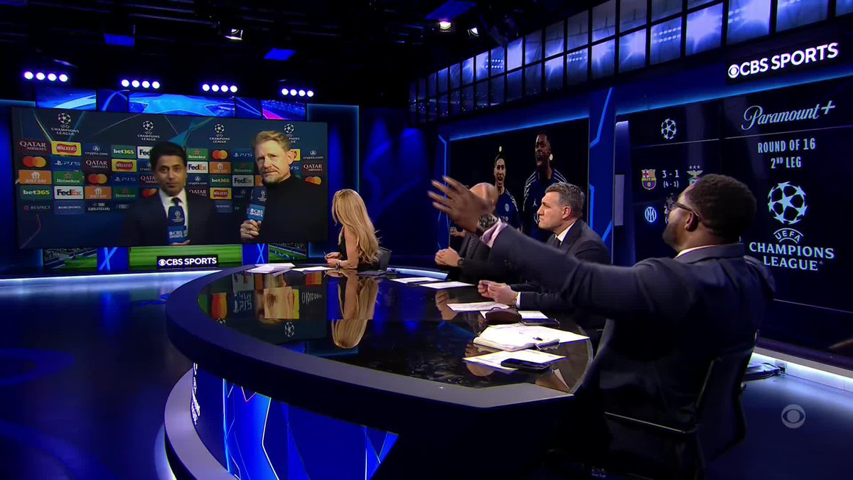 Not even PSG president Nasser Al-Khelaïfi can escape Micah Richards's question 😭