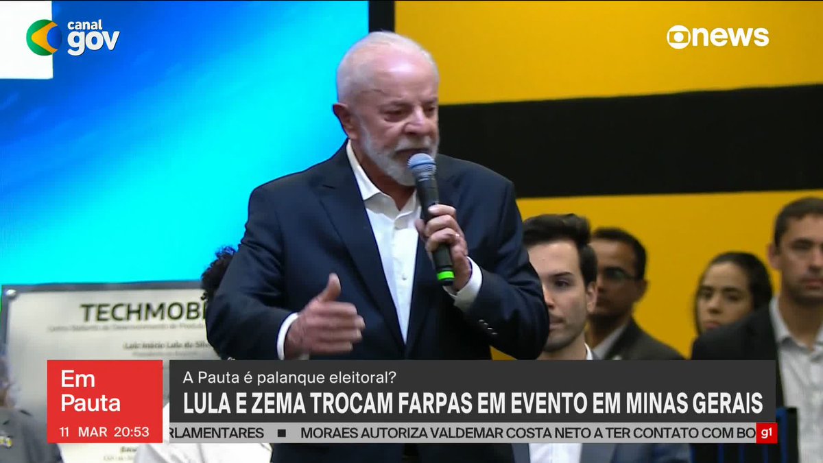 Lula e Zema trocam farpas em evento em Minas Gerais. ➡ Assista ao #EmPauta: #GloboNews