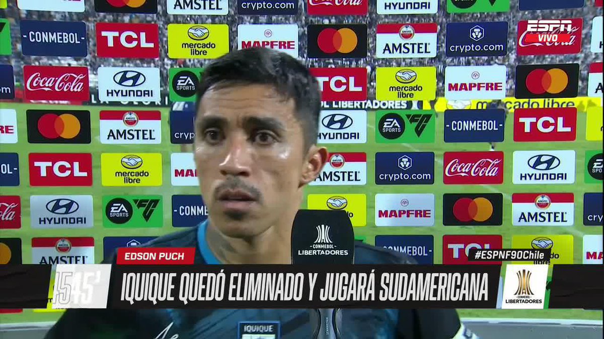 "NO ENTIENDO POR QUÉ A NOSOTROS NO NOS REVISAN EN EL VAR LAS JUGADAS... NECESITAMOS QUE ESTO SEA MÁS TRANSPARENTE" Edson Puch, figura de #Iquique, y sus impresiones tras el 1-1 con #AlianzaLima que los eliminó de la #Libertadores: "No estoy muy contento con el arbitraje".