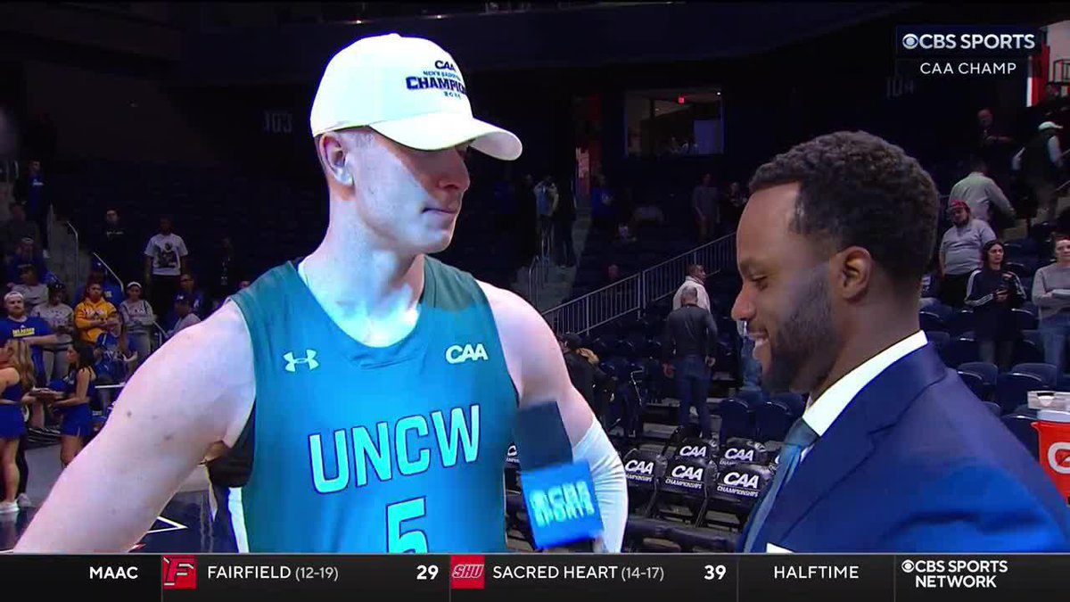 "Just pure joy." Brandon A. Baylor caught up with Noah Ross of UNCW Basketball after they won the CAA Tournament Championship!