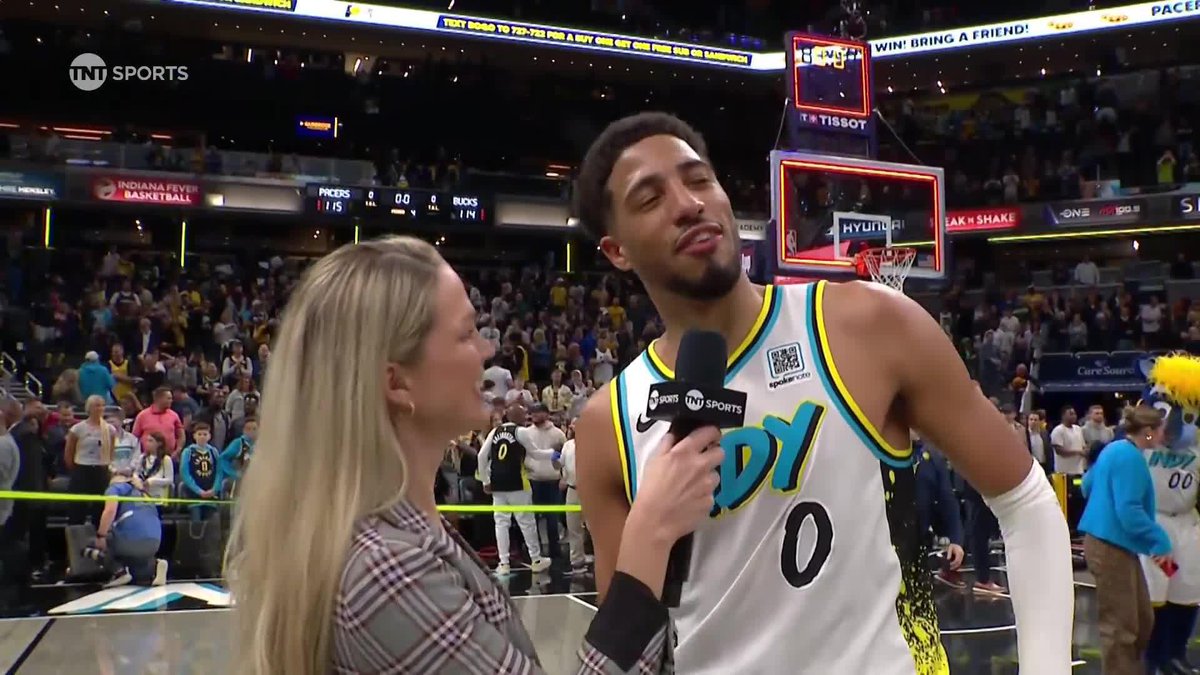 "That's big bro" 🤝 Tyrese Haliburton tells Allie LaForce it was special hitting the game-winner in front of Indiana Pacers legend Reggie Miller 🙌