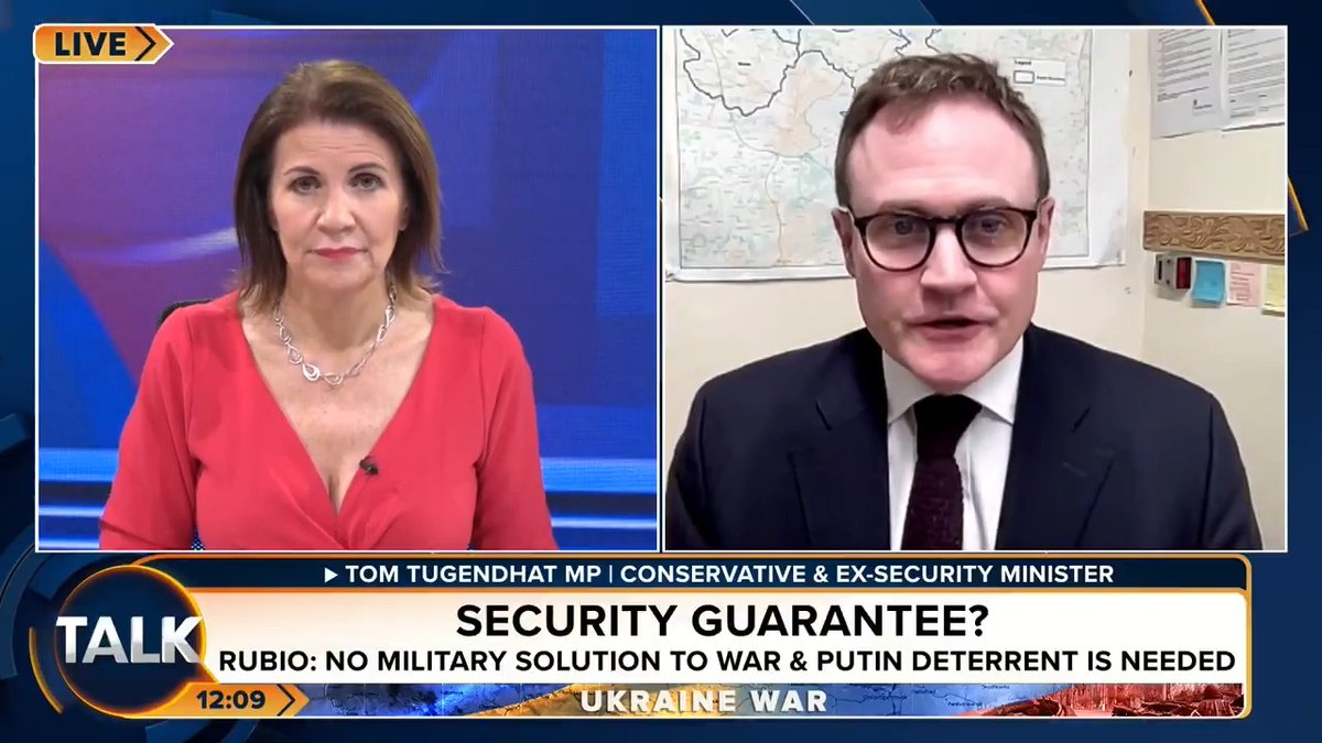 Conservative and ex-security minister Tom Tugendhat argues Ukraine has "a right to defend itself", despite Marco Rubio claiming there's "no military solution" to the war. "What do you think WW2 ended with? This Corbyn-type line there has to be a peace talk - no!" Julia Hartley-Brewer