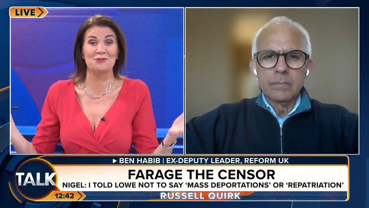 Julia Hartley-Brewer furiously clashes with ex-Reform UK Ben Habib after saying the party needs to stop blaming Nigel Farage. "If you want to be a government-in-waiting, with sensible policies on immigration - you need to suck it up and put egos aside!" Julia Hartley-Brewer | Ben Habib