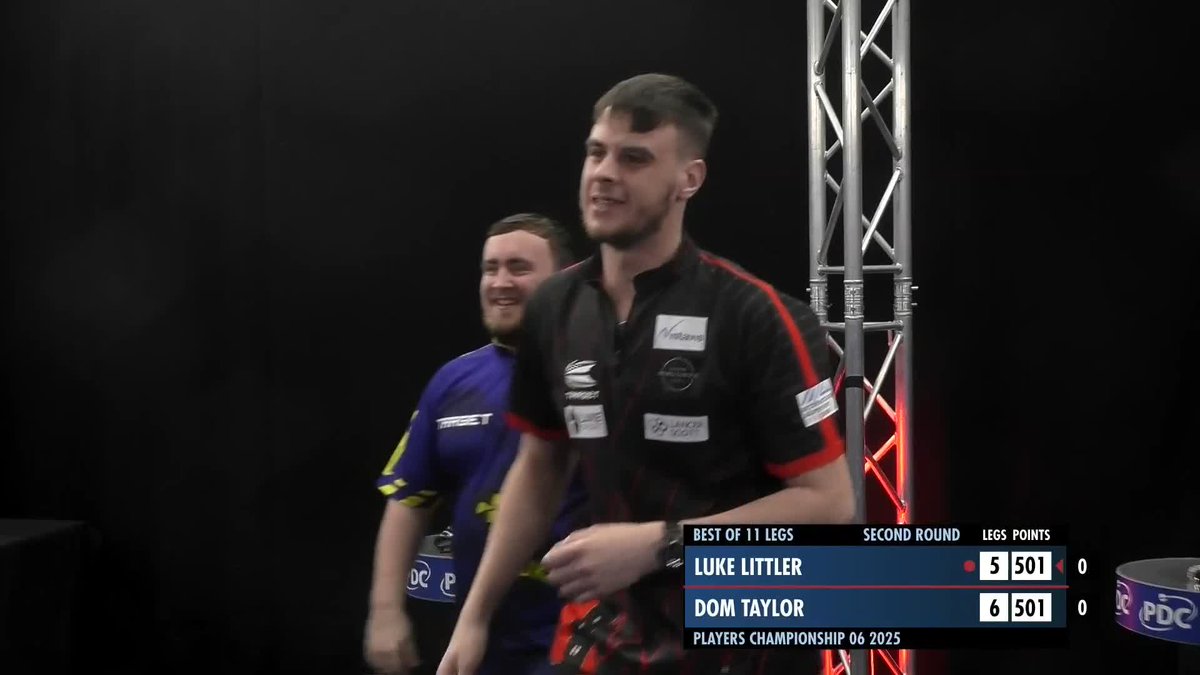 TAYLOR DEFEATS LITTLER! 👀 Dom Taylor holds his nerve to eliminate the World Champion in the second round of #PC6. There were 12 180s in the contest, with both players average over 104! 📺 #PC6