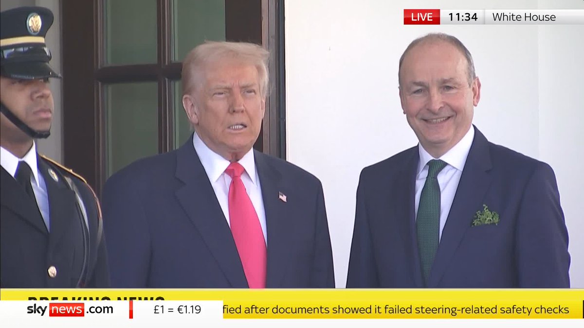 BREAKING: President Trump has welcomed the Irish Prime Minister, Micheál Martin to the White House Latest 🇺🇸➡️ 📺 Sky 501, Virgin 602, Freeview 233 and YouTube
