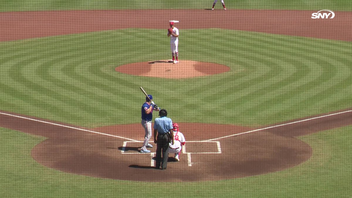 Pete Alonso successfully challenged a called strike three from home plate umpire CB Bucknor. Alonso got a base hit on the next pitch.