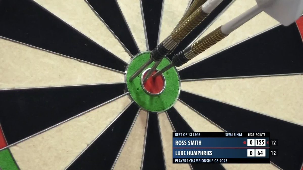 BULL, 25, BULL! Ross Smith produces a stunning 125 combination to draw first blood against Luke Humphries in the semi-finals! 📺 #PC6