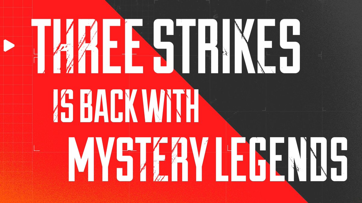 Three Strikes is back - with a twist 👀 After your first strike you get respawned with a mystery Legend. Hop in this week and enjoy the chaos!