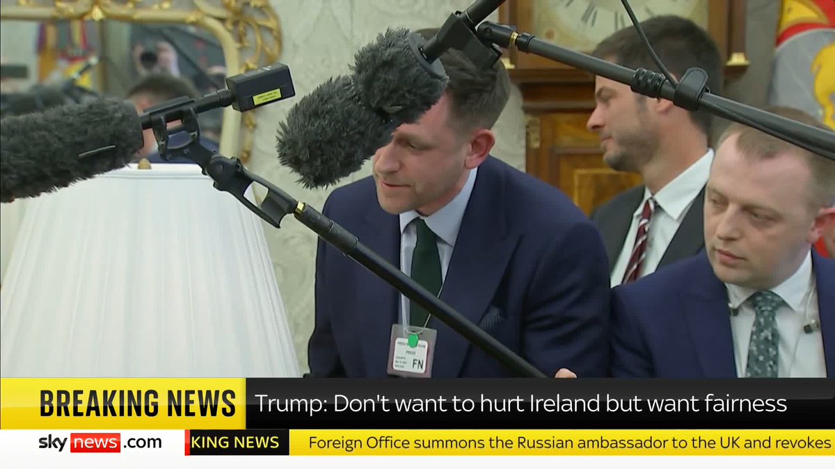 Sky's Stephen Murphy asks Donald Trump: "If you put more tariffs on the EU will you respond to their retaliation?" The US president says: "Of course, I am going to respond. The EU was set up to take advantage of the US." 📺 Sky 501 and YT