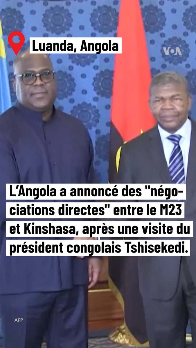 🇦🇴🇨🇩 L'#Angola a annoncé des "négociations directes" entre le #M23 et #Kinshasa, après une visite du président congolais #Tshisekedi.