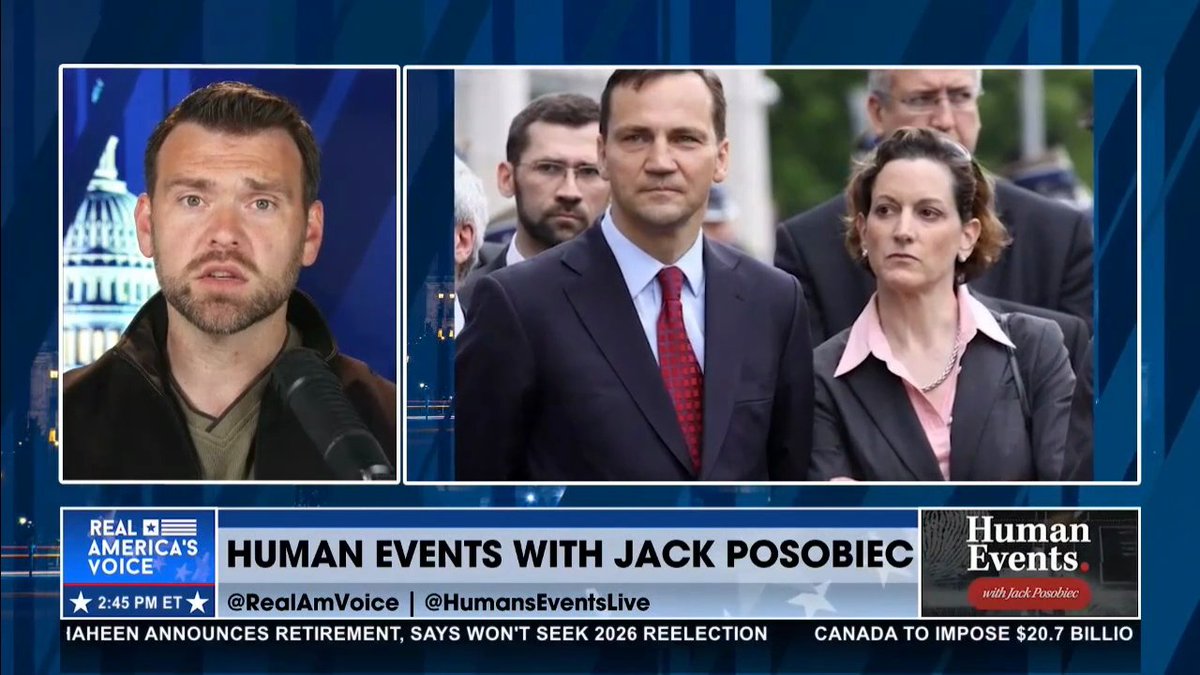 Thanks for the shout-out, Jack Posobiec! "Why does Anne Applebaum matter? Because she is married to the globalist foreign minister of Poland, Radosław Sikorski. One of my buddies, Wojciech Pawelczyk, over in Poland, was blowing this guy up on X. Elon Musk responds to him, and now the whole thing is going through the Polish media and everyone's talking about it."