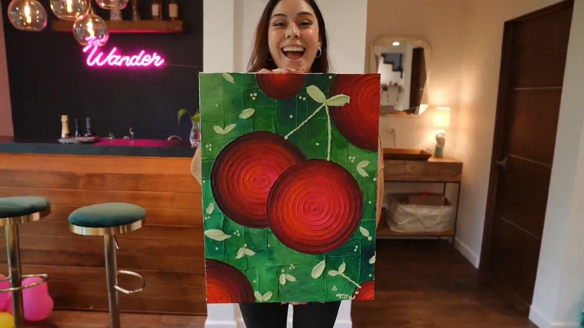Trying some new texture art techniques and made this cherry piece! These texture arts are so fun I can't stop!