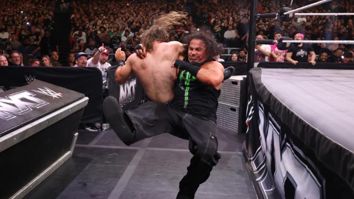 The Hardy Boyz defend the TNA Wrestling World Tag Team Titles against #WWENXT Tag Team Champions, Fraxiom, in an incredible match to kick off #WWERoadblock.