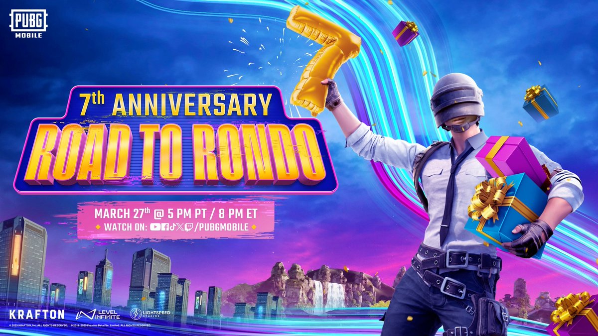 🚨HUGE NEWS🚨 The PUBG MOBILE 7th Anniversary: Road to Rondo Event is here! YOU can compete for a chance to win a share of the $15K USD prize pool on March 27th at 5 PM PT / 8 PM ET! Sign up now and learn more: #RoadToRondo #PUBGMOBILE