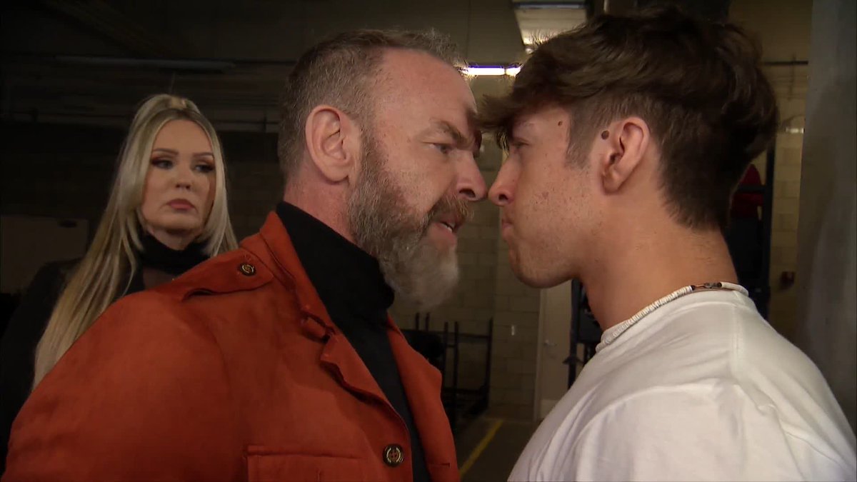 Christian Cage demands to have his contract returned to him... but suddenly Nick Wayne tells Christian to not make any excuses. CHRISTIAN SHOVES NICK. SHAYNA STEPS IN BEFORE HE SHUTS HER DOWN. PATRIARCHY BREAKUP HAPPENING. THIS IS GETTING INTERESTING.