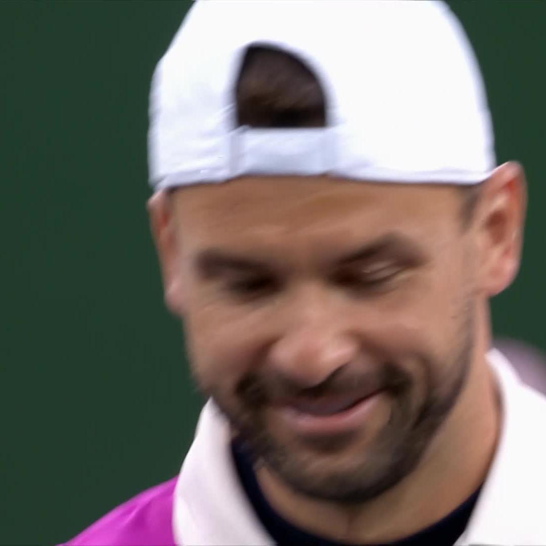 Grigor Dimitrov and Carlos Alcaraz’ first point of their match at Indian Wells. It took them literally one point to get straight into playing brilliant tennis. 😮💨