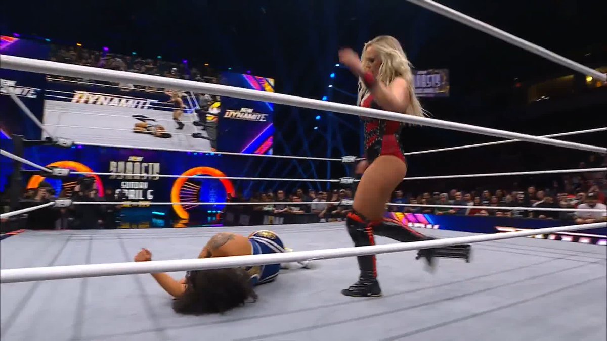Statlander saves Willow, but who's going to save Kris Statlander? Watch #AEWDynamite LIVE on TBS & Max @WillowWrestles | @ThePenelopeFord | @CallMeKrisStat | @MeganBayne