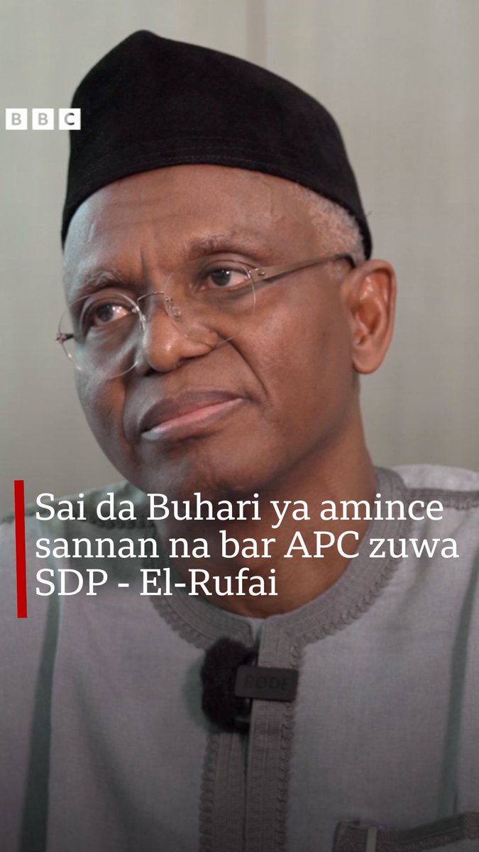 Tsohon gwamnan jihar Kaduna, Malam Nasir El-Rufai, ya ce da amincewar tsohon shugaban Najeriya, Muhammadu Buhari ya bar jam’iyyar APC zuwa SDP mai alamar doki. El-Rufai ya shaida wa BBC cewa babu wani abu da zai yi ba tare da neman shawarar Buhari ba.