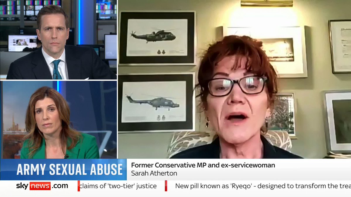 "At the moment, servicewomen are being let down." Former MP and soldier Sarah Atherton calls on the government to move cases of rape in the army to be tried in civil court following a Sky News report into abuse in the force. 📺 Sky 501