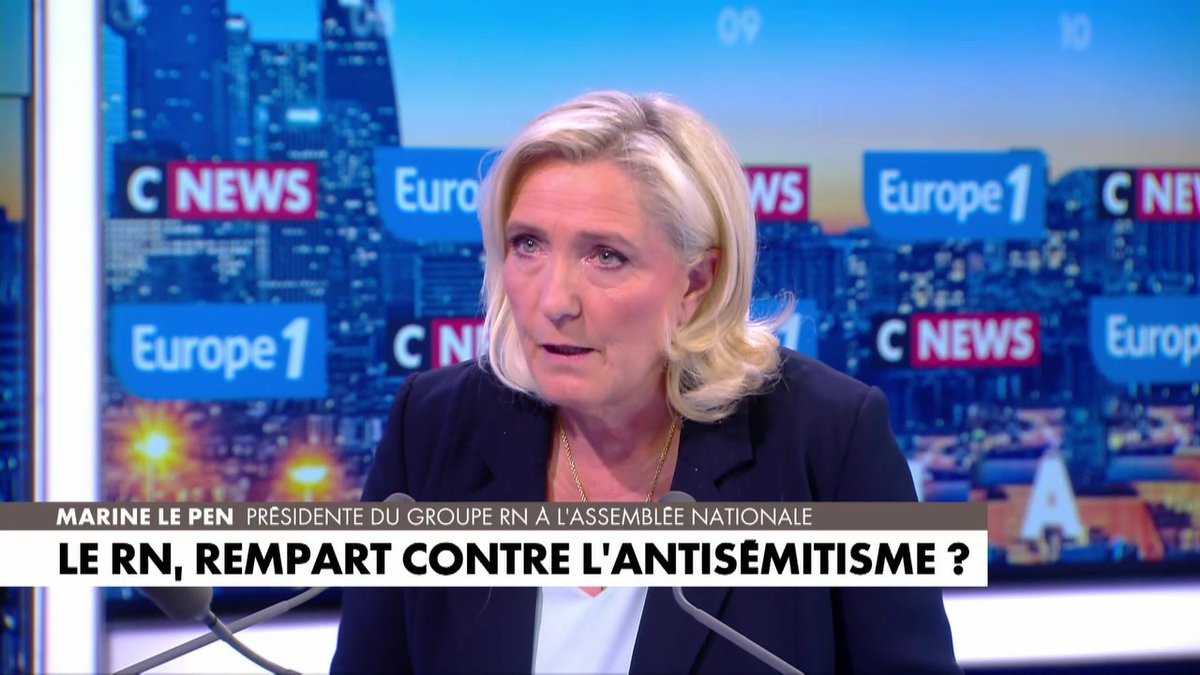 "Le RN est le meilleur bouclier contre l'antisémitisme" déclare Marine Le Pen #LaGrandeITW #Europe1