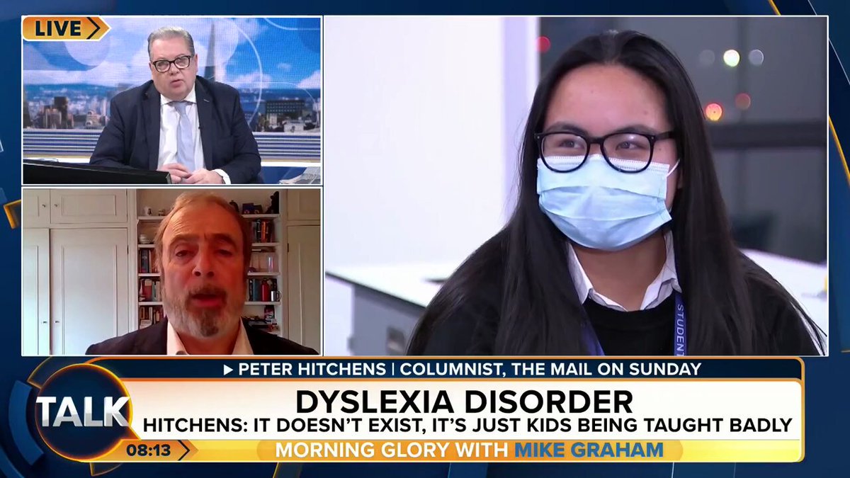 “Huge disability in a modern society shouldn't be allowed!” Journalist Peter Hitchens says dyslexia does not exist, but rather is a ‘made-up disability’ that has been turned into a multi-million pound industry. “Teach children to read, you wouldn’t have dyslexia!” Mike Graham 🇬🇧
