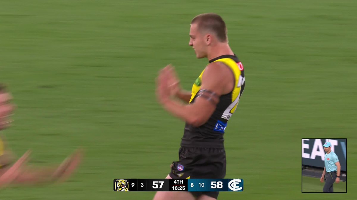 From 41 points down, Lalor puts the Tigers in front! #AFLTigersBlues