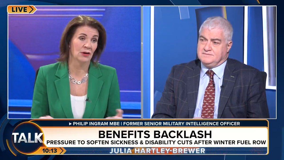Julia Hartley-Brewer hits out at Brits who can work but choose not to, as PIP benefits have tripled to £48 billion since 2019. "We ain't got the money - end of!.. When did we decide you had to be happy at work? I've done plenty of jobs I didn't like to pay the bills!" Julia Hartley-Brewer