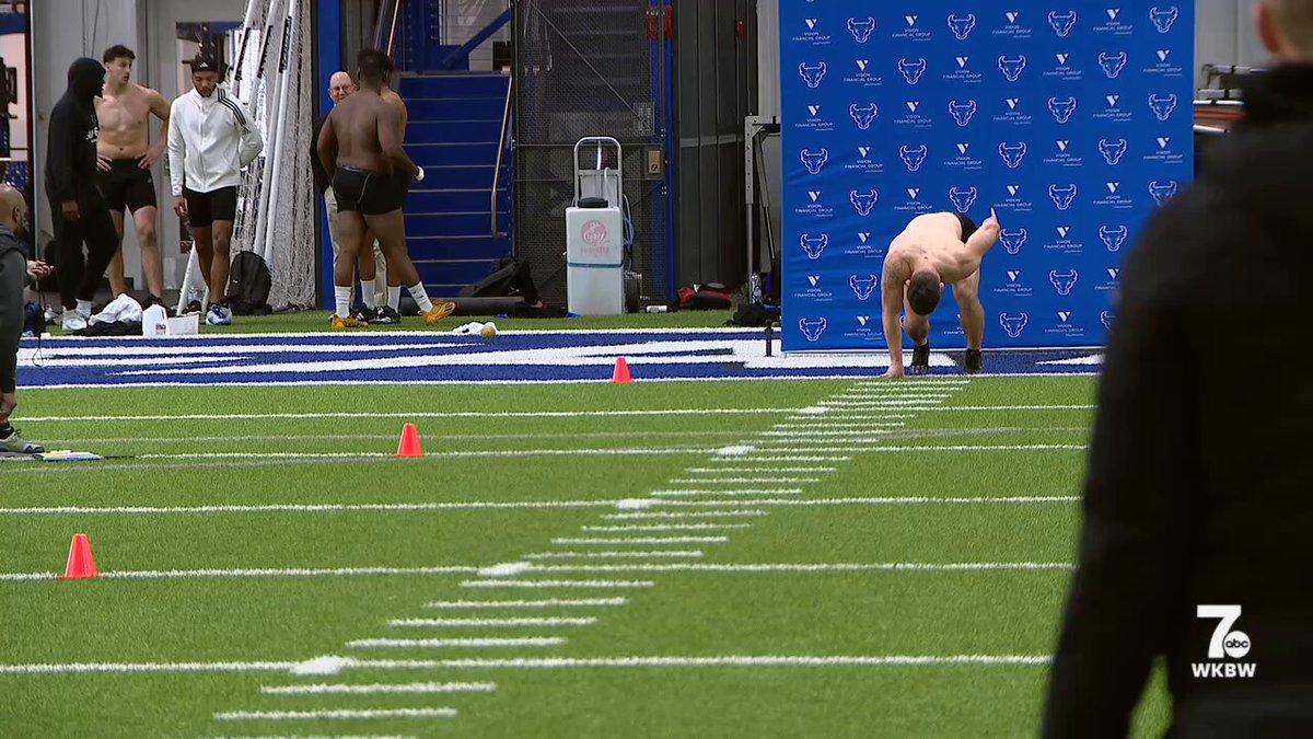 West Seneca native Shaun Dolac had 168 (!) total tackles in 2024. Here’s one of his 40-yard dash attempts from @UBFootball’s Pro Day this morning 7 News WKBW