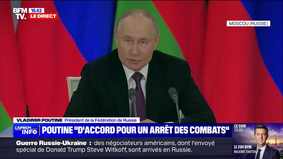 💬 "Nous sommes d'accord avec la proposition d'arrêter les combats" Vladimir Poutine réagit à la proposition de trêve