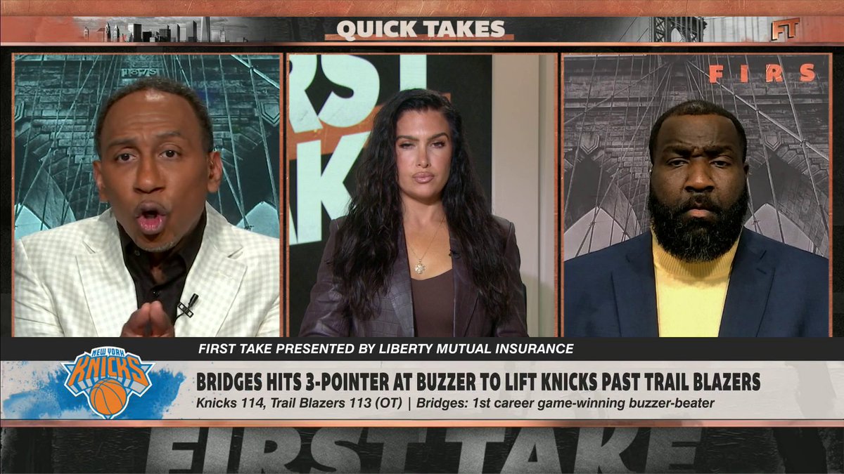 "Tom Thibodeau is in a world of trouble." 😳 Stephen A Smith and Kendrick Perkins on Mikal Bridges' comments about playing too many minutes with the Knicks 👀