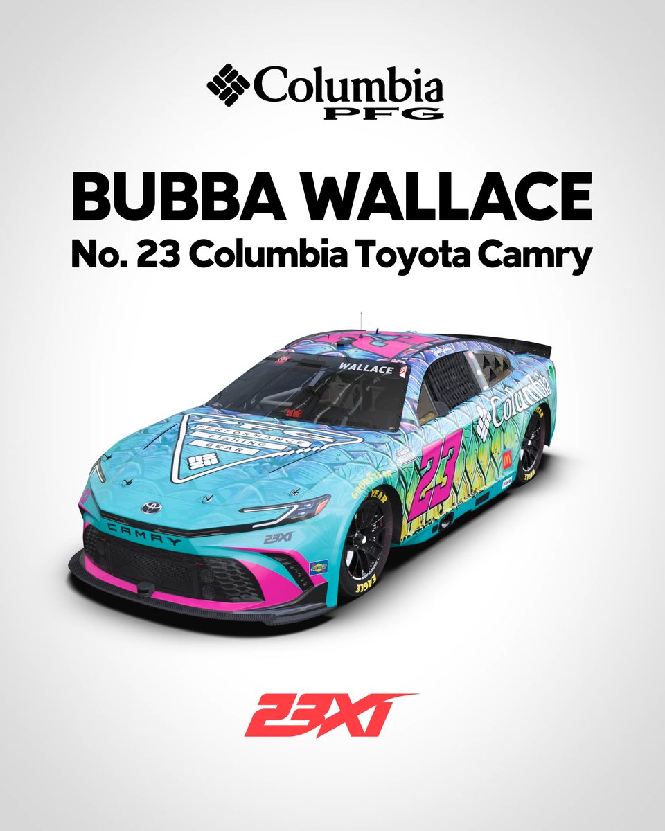 We’re hooked on the No. 23 Columbia PFG Toyota’s new look. With a fish scale design inspired by Bentleys Art and the mighty tarpon, Bubba Wallace will have the fastest fish on wheels in Homestead.
