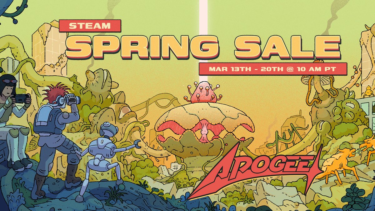 🌸 The #SteamSpringSale is here with Apogee games up to 90% off: 🦾 Turbo Overkill 25% off 🧙♂️ Wizordum 20% off 🛡️ Quest Master 25% off ⛏️ Below the Stone 20% off 🔺 Rise of the Triad: Ludicrous Edition 65% off ✨ HD Classics 70% off ✈️ RAPTOR 83% off