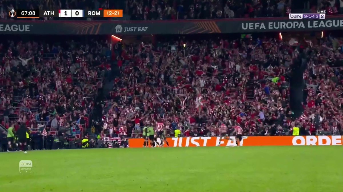 أتليتيك بلباو يقترب من حسم بطاقة التأهل أمام روما بهدف ثاني عن طريق يوري بيرتشيتشي 🔴⚽