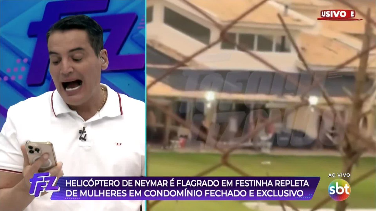 🚨AGORA: Léo Dias confirma que Neymar estava na chácara onde estava acontecendo uma festa privada com mulheres. Segundo o jornalista, o jogador foi embora minutos após uma das mulheres chegar no local.