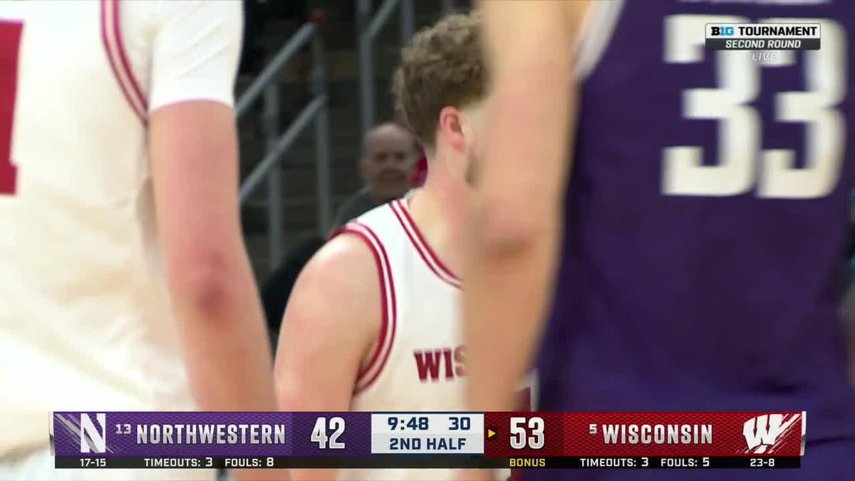 This Max Klesmit step-back triple was NASTY 😳 Wisconsin Basketball #B1GMBBT on BTN 📺