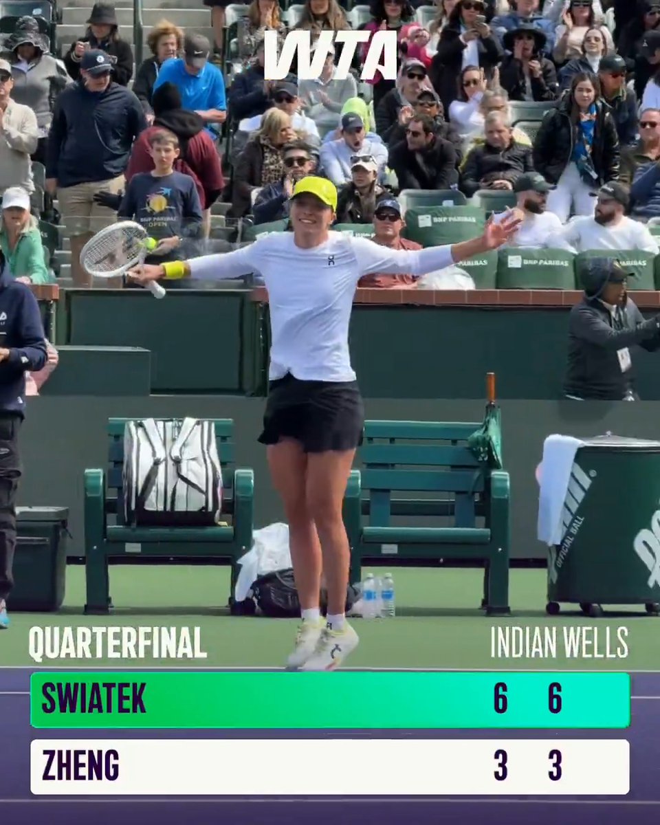 Her match win streak ticks up to 10 here at Indian Wells 😤 Iga Świątek | #TennisParadise