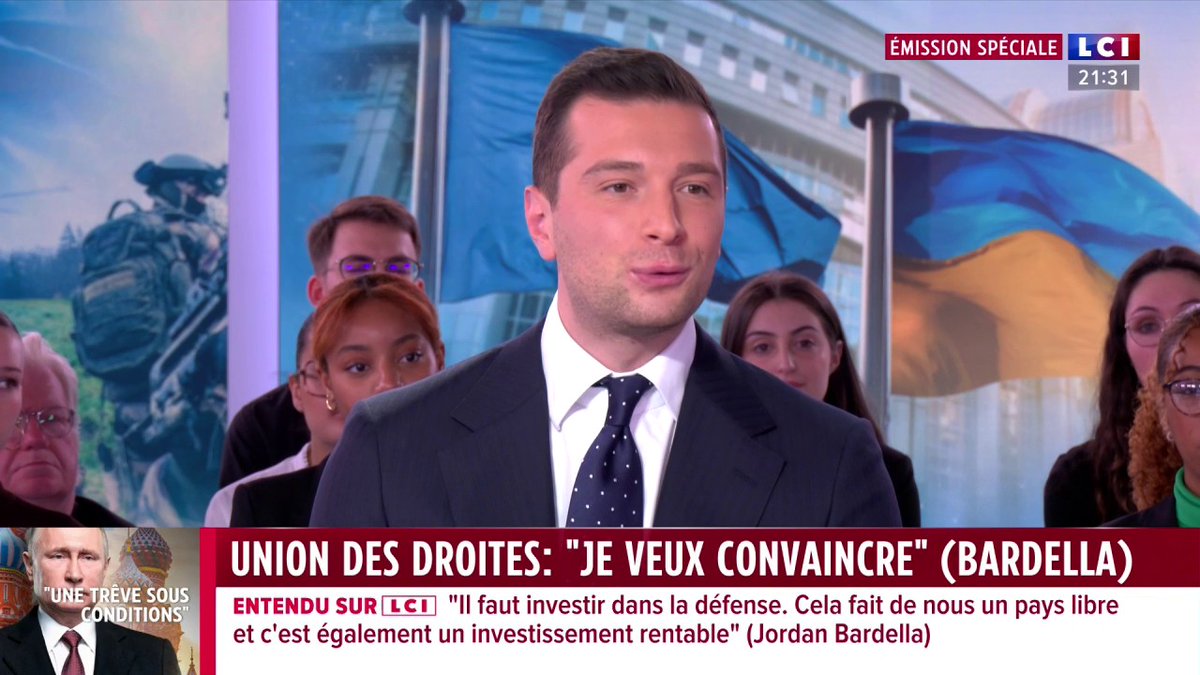 🔴 Présidentielle 2027 : "Marine Le Pen ne sera pas inéligible. Cette hypothèse est complètement folle" affirme Jordan Bardella ▶️ Face à Darius Rochebin